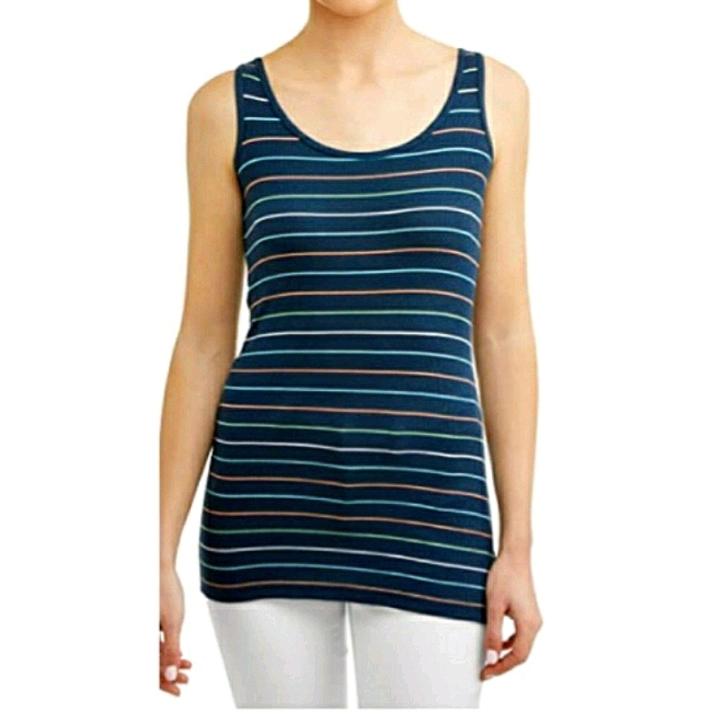 New Time and Tru Striped Sleeveless Tank Sz Small